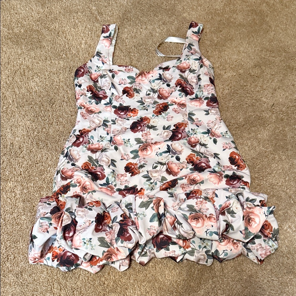 Club L London Pink Floral Mini Dress